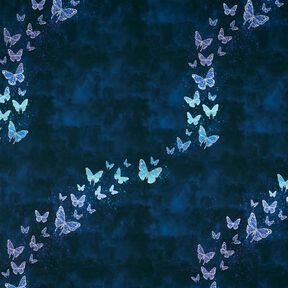 Cotton Jersey gradient butterflies | Glitzerpüppi – midnight blue, 