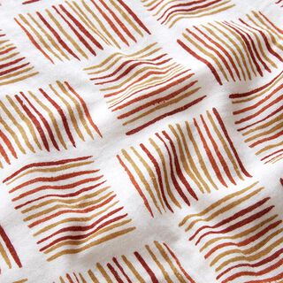 Double Gauze/Muslin Pinselstrich-Karos – offwhite/terracotta, 