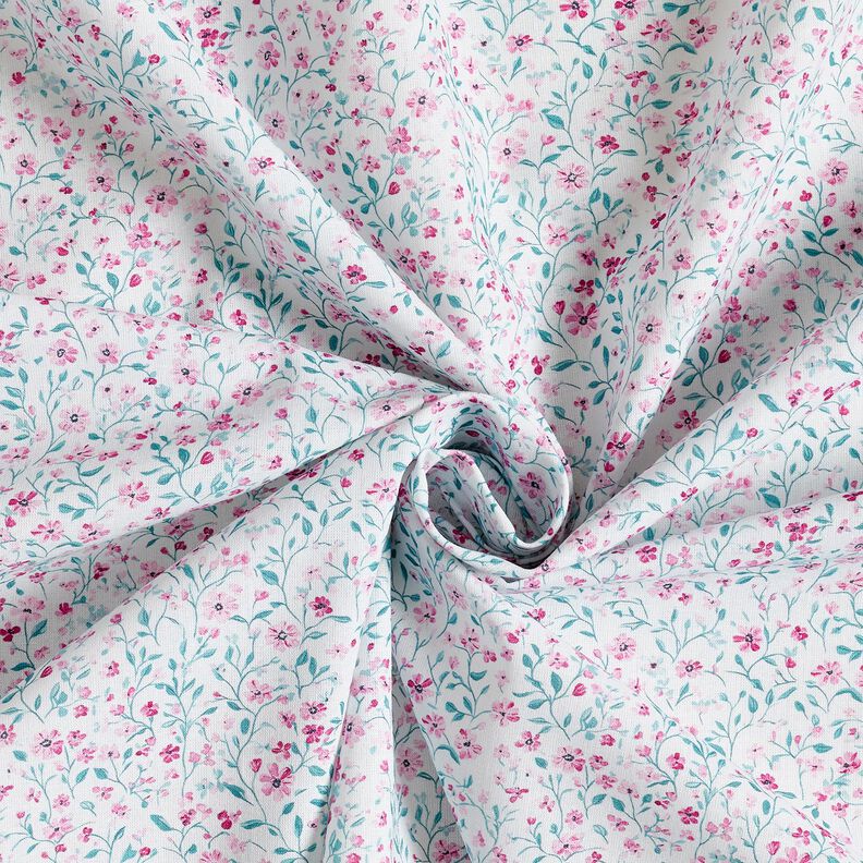 Cotton Poplin delicate flowers – peppermint/pastel violet, image number 3