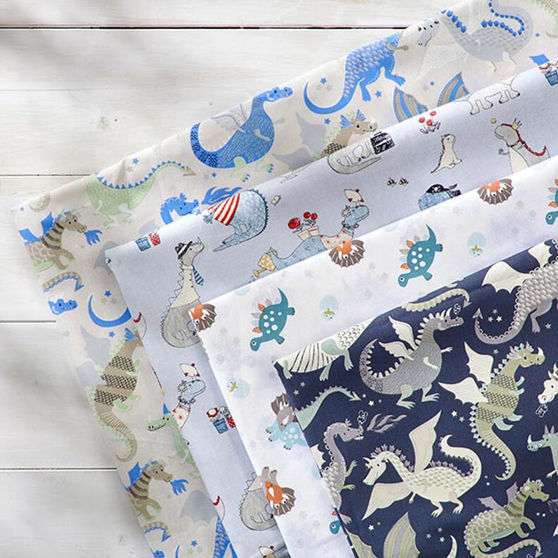 Cotton Cretonne Dragons & Monsters – anthracite/green,  image number 5