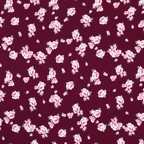 Roses Polyester Jersey – merlot,  image number 1
