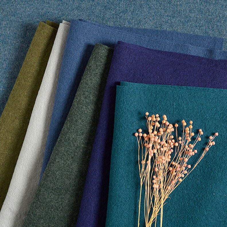 Fulled woollen loden Mottled – olive,  image number 6