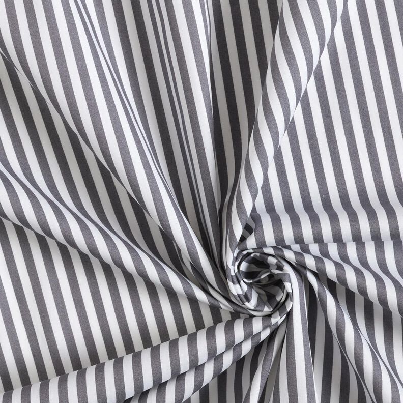 Cotton Poplin narrow stripes – slate grey/white,  image number 3