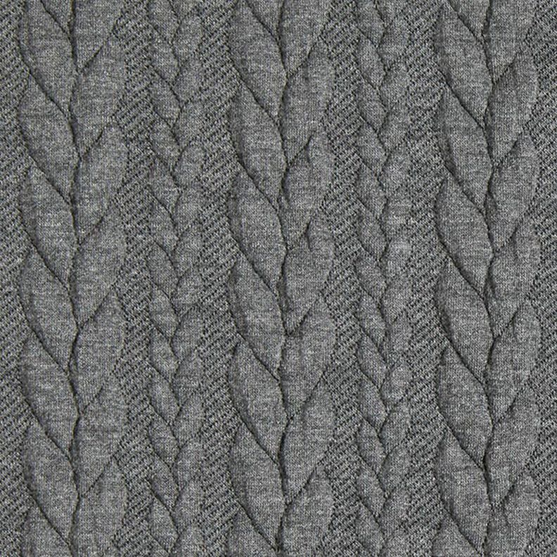 Cabled Cloque Jacquard Jersey – dark grey,  image number 1
