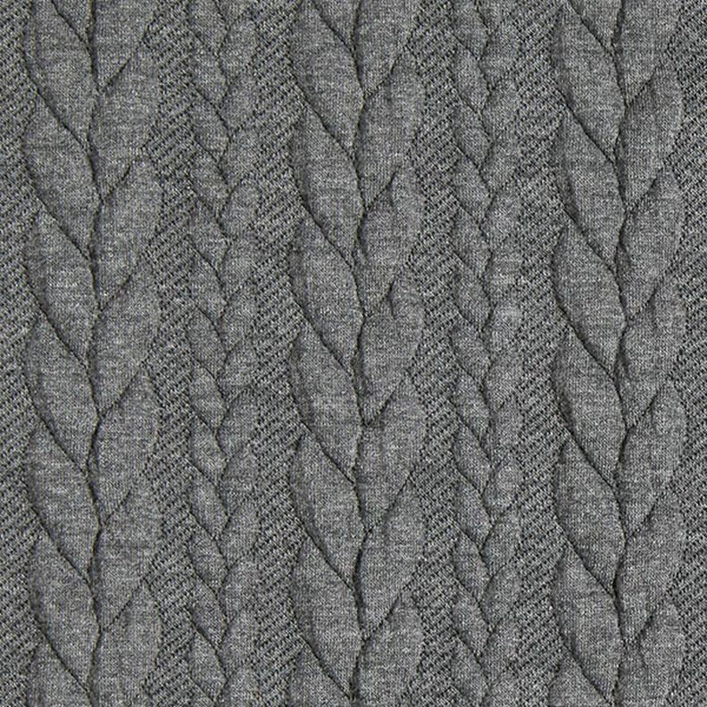 Cabled Cloque Jacquard Jersey – dark grey,  image number 1