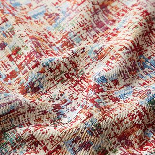 Decor Fabric Tapestry Fabric Colourful Ripple Pattern – offwhite/carmine, 