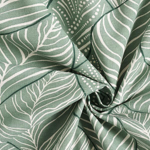 Decorative half Panama fabric simple leaves – reed,  image number 5