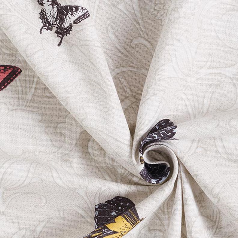 Decor Fabric Half Panama butterflies – light beige,  image number 3