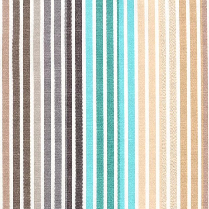 Outdoor Fabric Canvas Stripes with colour gradient – turquoise/grey,  image number 1
