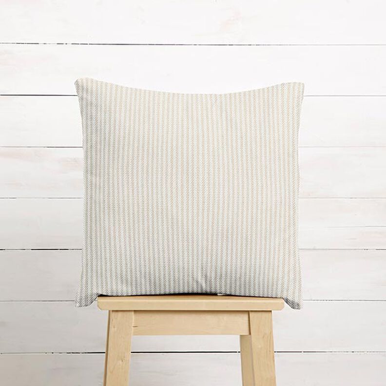 Decor Fabric Jacquard Subtle Stripes – dark beige,  image number 6
