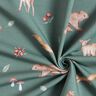 GOTS French Terry Bear, deer, squirrel Digital Print – dark green,  thumbnail number 3