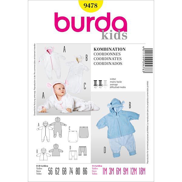 Baby-Combination: Overalls / Jacket…, Burda 9478,  image number 1