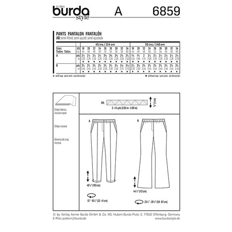 Pants / Pull-on Pants, Burda 6859,  image number 4