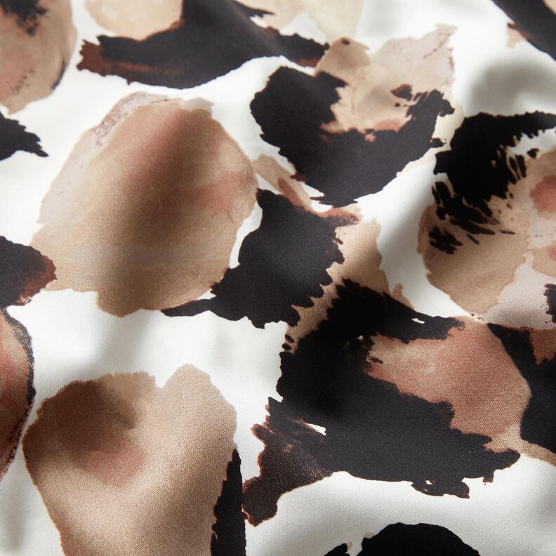 Abstract polka dots stretch cotton – ivory/almond, image number 2