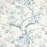 Decor Fabric Half Panama painted branches – white/blue grey,  thumbnail number 1