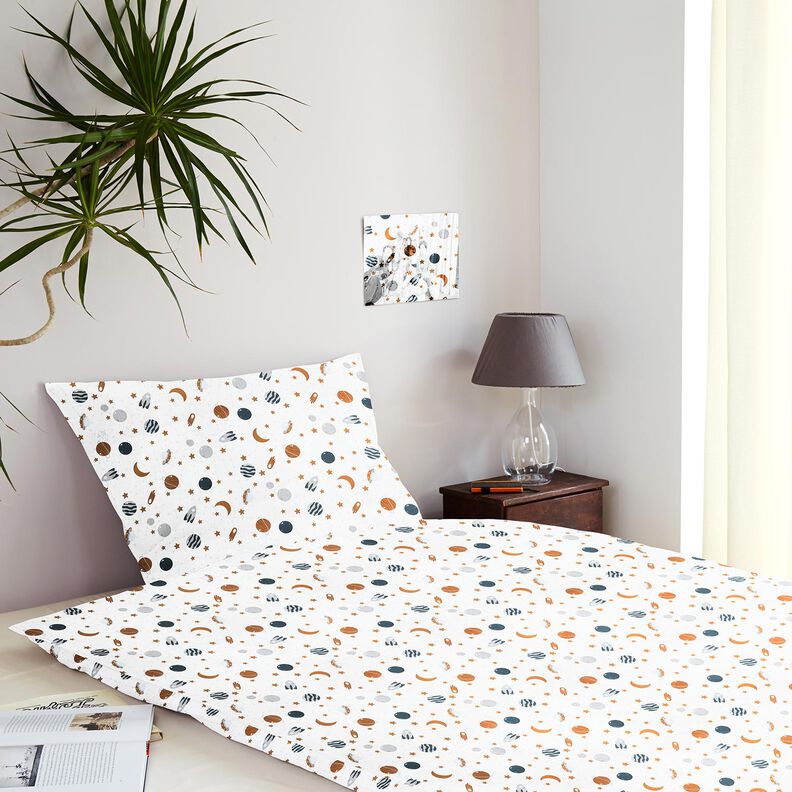 Decor Fabric Sateen space – white/mustard,  image number 6