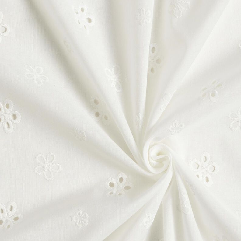 Broderie Anglaise Flowers with scalloped edges – white,  image number 3