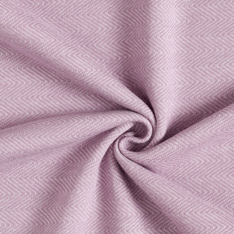 Winter sweatshirt fabric horizontal stripes – lavender/white, image number 3