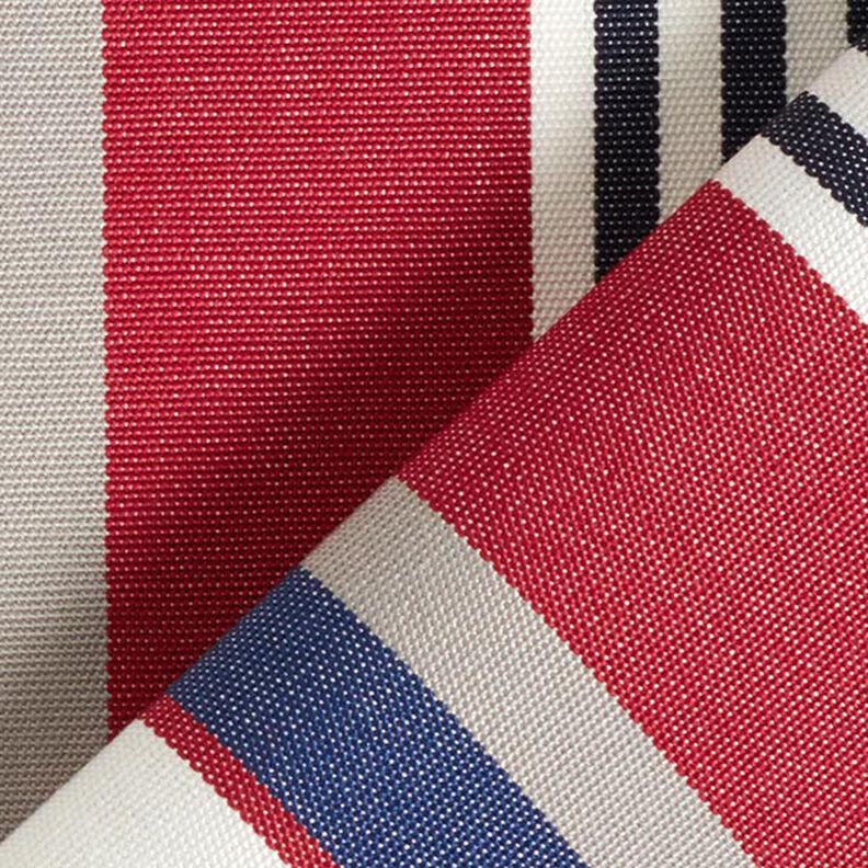 Outdoor Fabric Canvas mixed stripes – white/navy blue,  image number 4