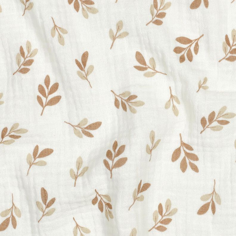 Double Gauze/Muslin branches | Poppy Fabrics – ivory/mocca, image number 2