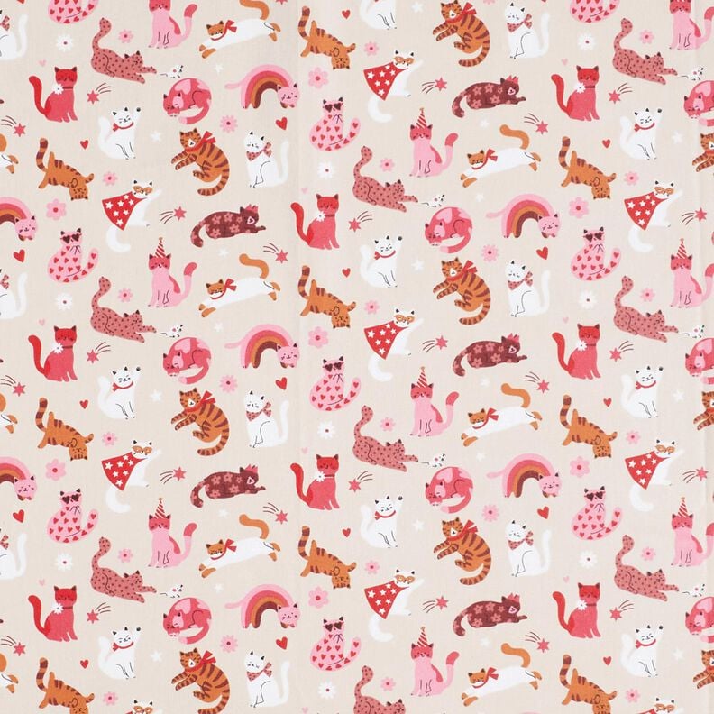 Coated Cotton playful kittens – rosé,  image number 1