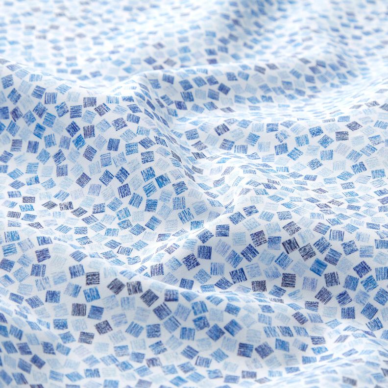 Poplin abstract cubes – white/royal blue,  image number 2