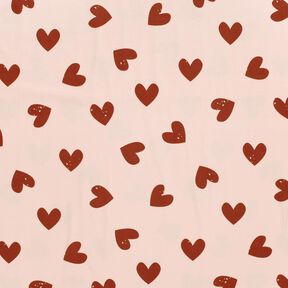 Cotton Jersey big hearts – rosé/dark dusky pink, 