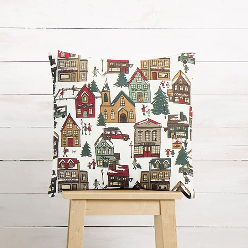 Decorative fabric half Panama winter berries – offwhite,  image number 8