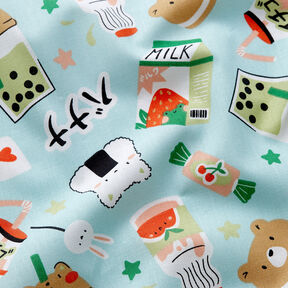 Cotton Poplin Manga Snacks – eucalyptus, 