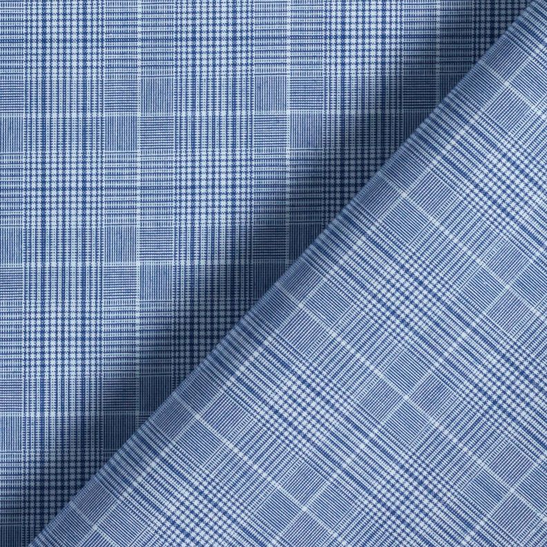Shirt fabric fine checks – white/denim blue,  image number 4