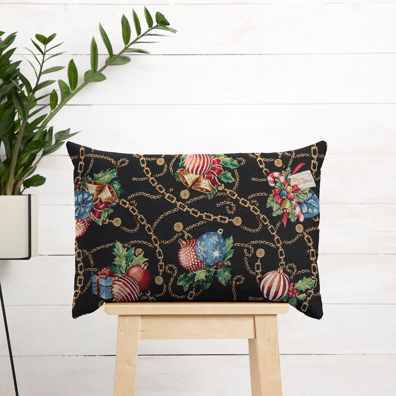 Decor Fabric Tapestry Fabric Christmas Tree Baubles – black/green, image number 6