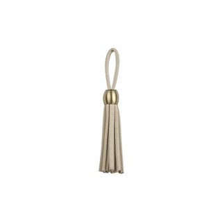 Fringe Leather Tassel with Golden Bead [5,5cm] – beige, 
