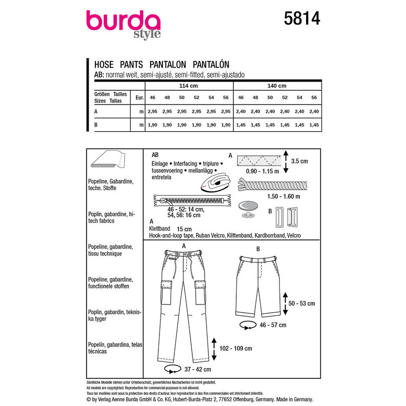 Trousers | Burda 5814 | 46-56,  image number 9