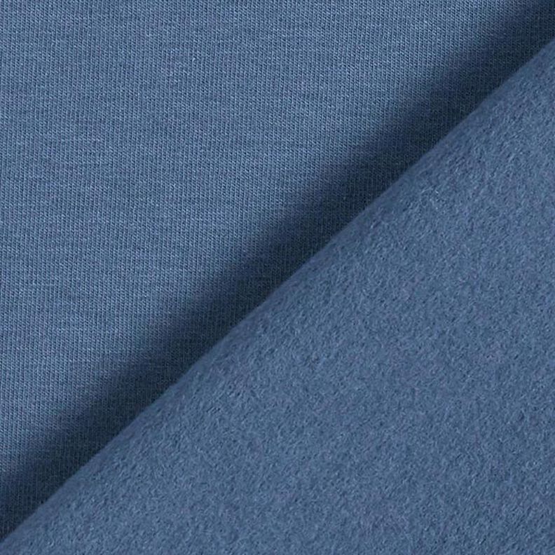 Light Cotton Sweatshirt Fabric Plain – denim blue,  image number 5