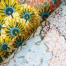 Coated Cotton sea of flowers – ocean blue/terracotta,  thumbnail number 5