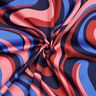 Sateen retro waves| Poppy Fabrics – navy blue/pink,  thumbnail number 3