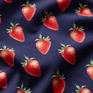 Cotton Jersey Strawberries Digital Print | STENZO – navy blue/fire red, 