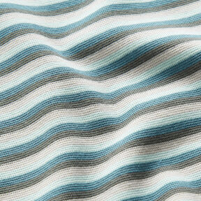 Ribbing Striped tubular fabric – ice blue/turquoise, 