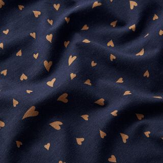 Cotton Jersey swirled hearts – midnight blue, 