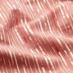 GOTS Cotton Jersey Stripes | Tula – dusky pink/terracotta | Remnant 100cm, 