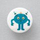 Little Monster Shank Button [  Ø15 mm ] – white/green,  thumbnail number 1