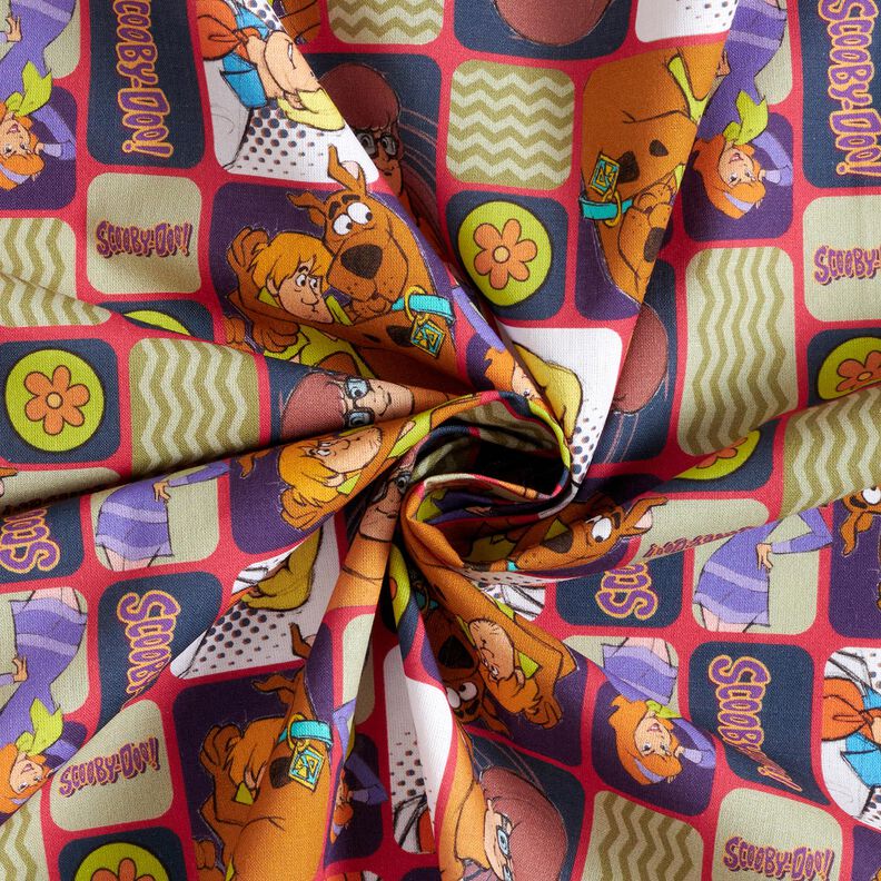 Cotton Poplin Scooby Doo as a comic Licensed Fabric – red/colour mix,  image number 3
