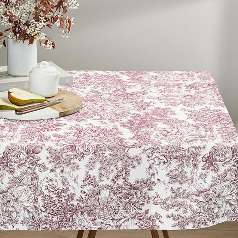 Decor Fabric Canvas romance – white/carmine,  image number 6