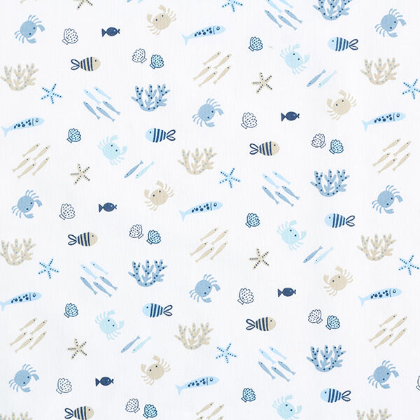 Cotton Poplin underwater – white/steel blue,  image number 1