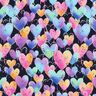 Cotton Jersey colourful hearts | Glitzerpüppi – black,  thumbnail number 1