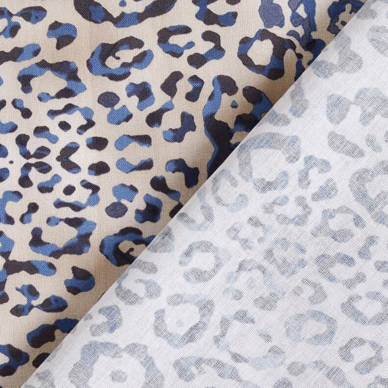 GOTS Cotton Poplin Leopard print | TCC x LOOKS by Wolfgang Joop – indigo/light taupe,  image number 6