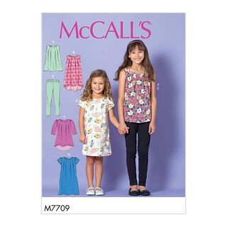 Girls' Tops, Dresses | Leggings, McCalls 7709 | 7 - 14, 