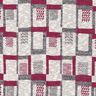 Knitted fabric graphic glitter pattern – berry/white,  thumbnail number 1
