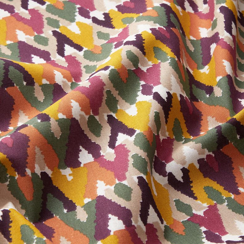 Cotton Cretonne Ethnic Print – berry/mustard, image number 2