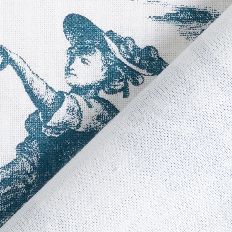 Decor Fabric Half Panama happy dancers 280 cm – ocean blue/white,  image number 4